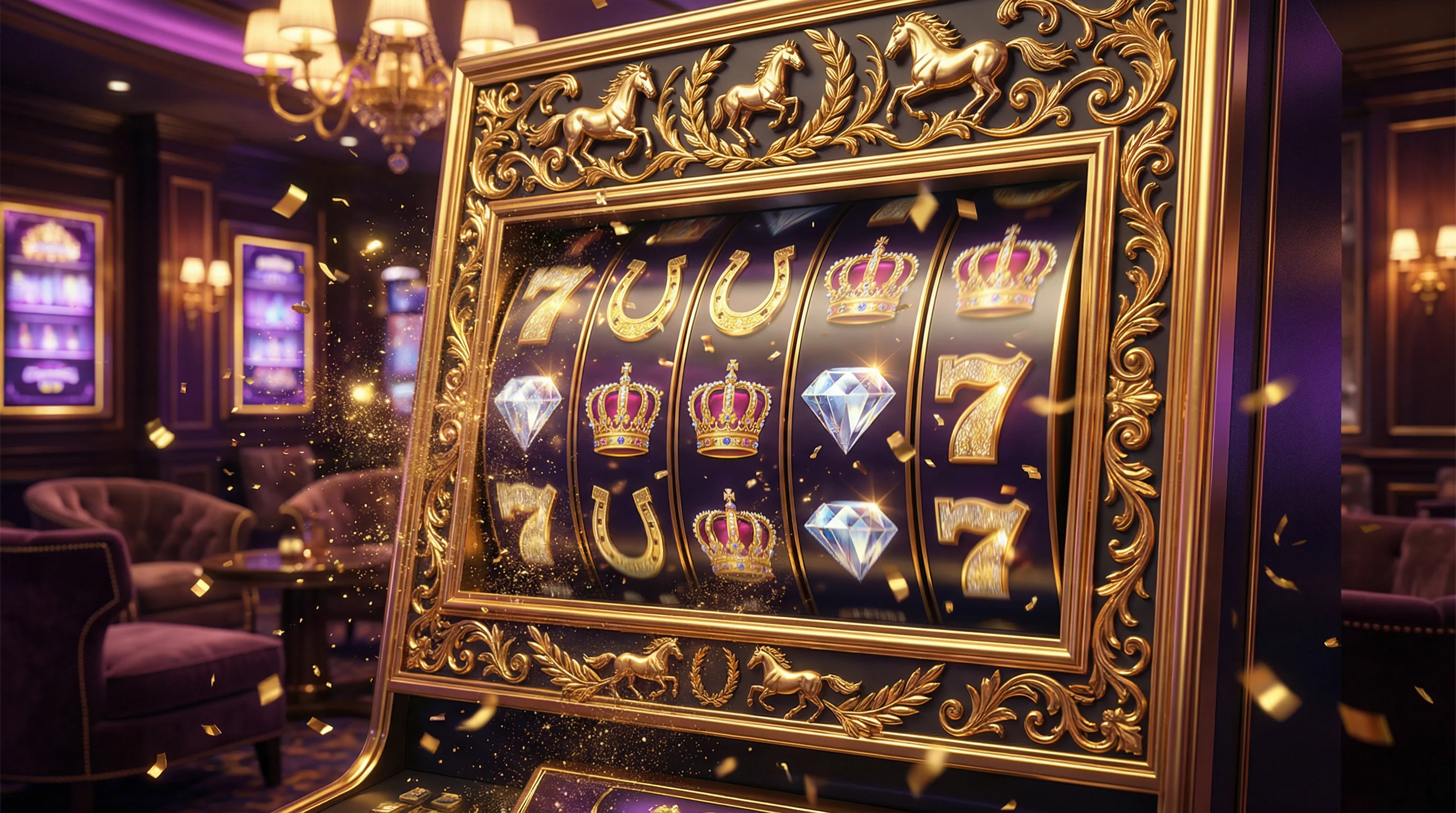 Caça-níqueis premium com tema de cavalo dourado no mgmbet casino